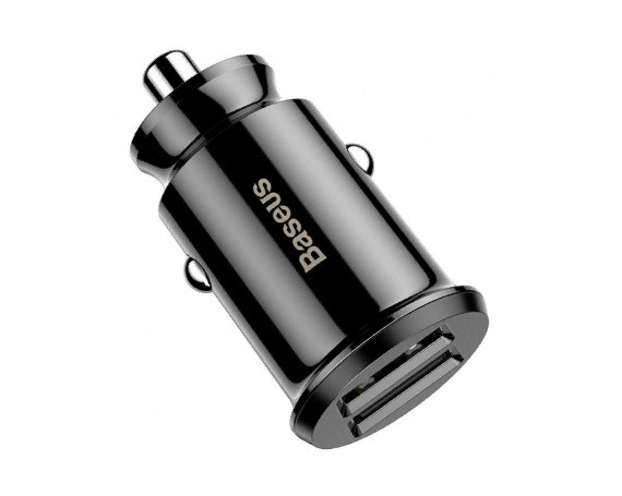 Автомобильное зарядное устройство 2USB Baseus Grain 3.1A, черный (CCALL-ML01)