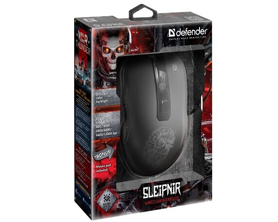 Проводная игровая мышь Defender Sleipnir GM-927, 6 кнопок,12800dpi