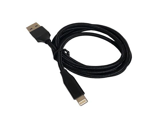 Кабель Axxa Lightning - USB нейлон, черный, 2А, 1м
