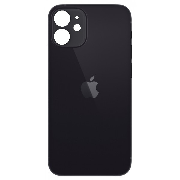 Задняя крышка iPhone 12 (c увеличенным вырезом под камеру) черная