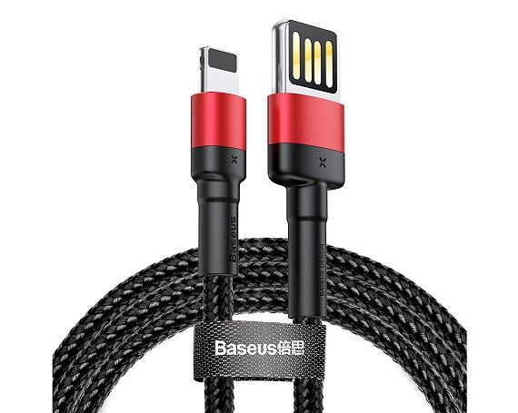 Кабель Baseus Cafule Cable Special Edition Lightning - USB черно-красный 1м (CALKLF-G91)