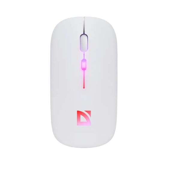 Беспроводная оптическая мышь Defender Touch MM-997 2.4+BT,RGB,400mA, бесшумная, белый