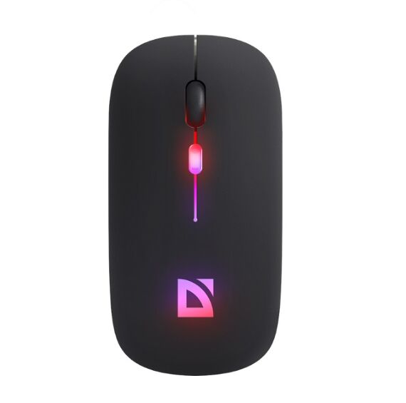 Беспроводная оптическая мышь Defender Touch MM-997 2.4+BT,RGB,400mA, бесшумная, черный