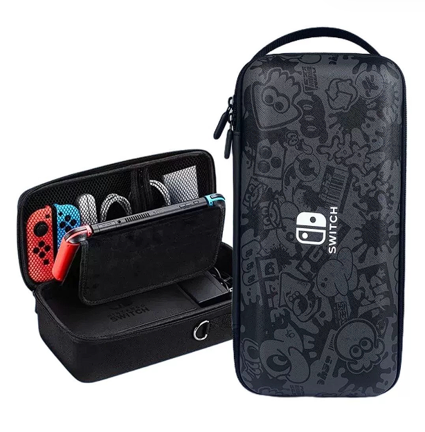 Сумка для Nintendo Switch черная с узорами (30*15*11см)