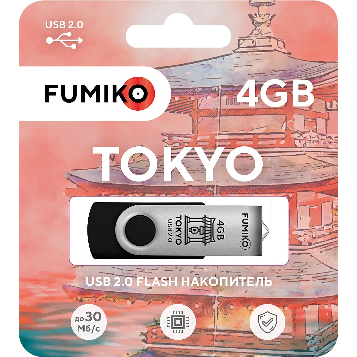 USB-Flash 4GB Fumiko Tokyo черная