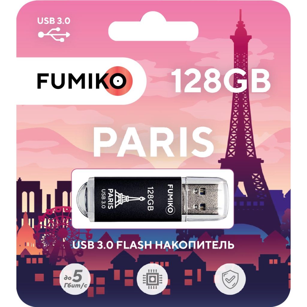 USB-Flash 128GB Fumiko Paris черная