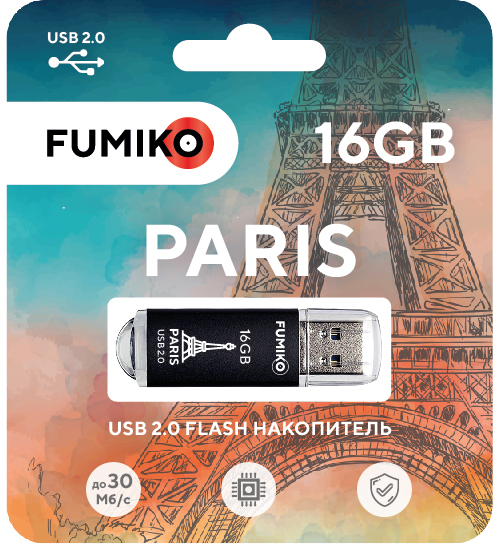 USB-Flash 16GB Fumiko Paris черная