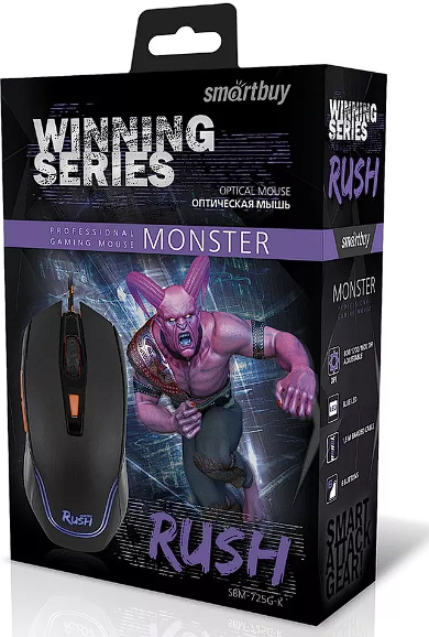 Игровая мышь SmartBuy Rush Monster, черная