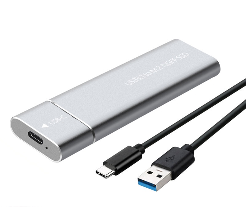 Внешний бокс для SSD "USB3.1 to M.2 NGFF SSD" серый