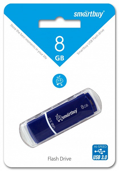 USB-Flash 8GB Smart Buy Crown Series синяя (USB3.0)