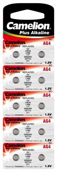 Элемент марганцево-щелочной Camelion AG04/377/SR626W/LR626/LR66/177/GP77A (10-BL) цена за 1шт