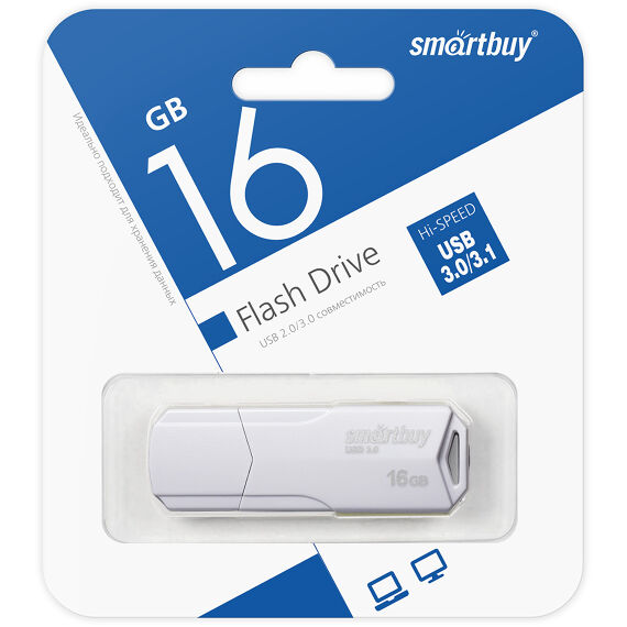 USB-Flash 16GB Smart Buy Clue Series белая (USB3.0)