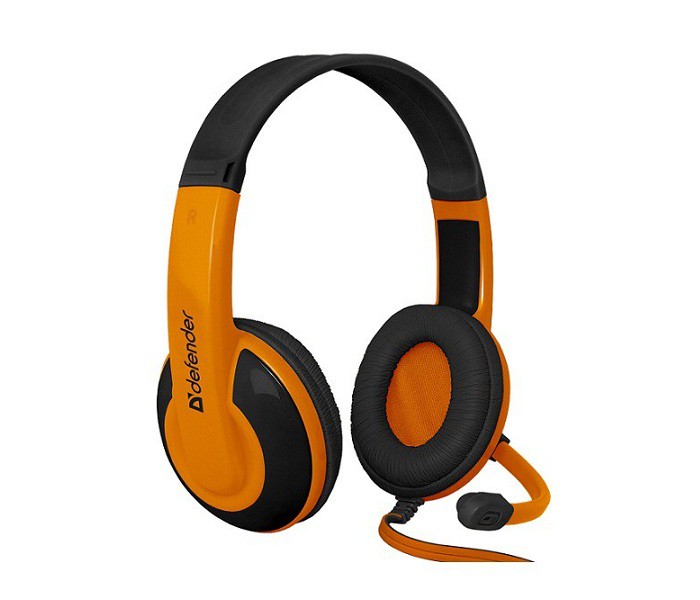 Компьютерная игровая гарнитура Defender Warhead G-120 черный + оранжевый, кабель 2 м