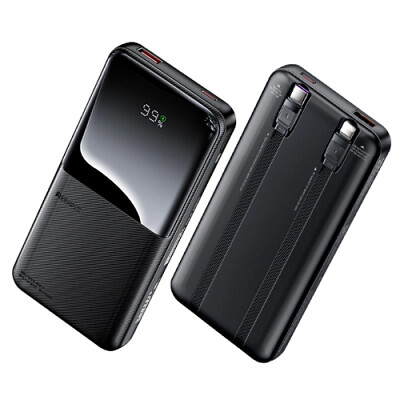 Внешний аккумулятор Remax RPP-679 PD 20W+22.5W, 2 кабеля, черный, 10000 mAh