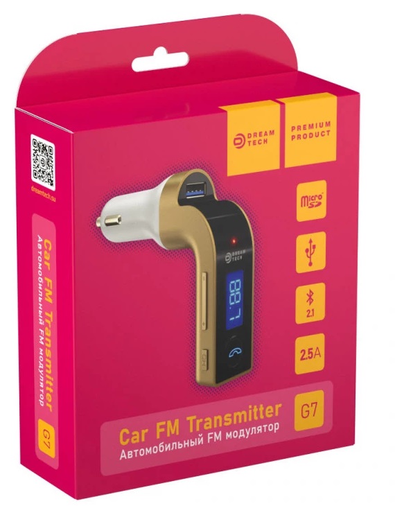 FM-трансмиттер Dream G7 Bluetooth золотой