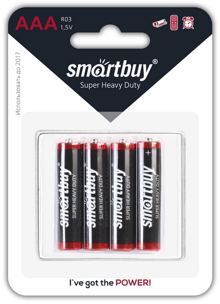 Батарейка солевая ААА SmartBuy R03 (1шт)