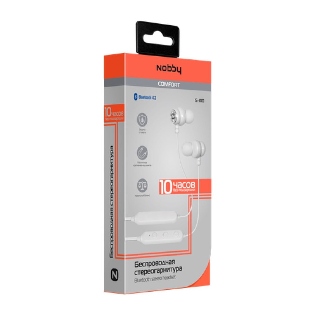 Наушники-вкладыши беспроводные Nobby Comfort S-100 белые
