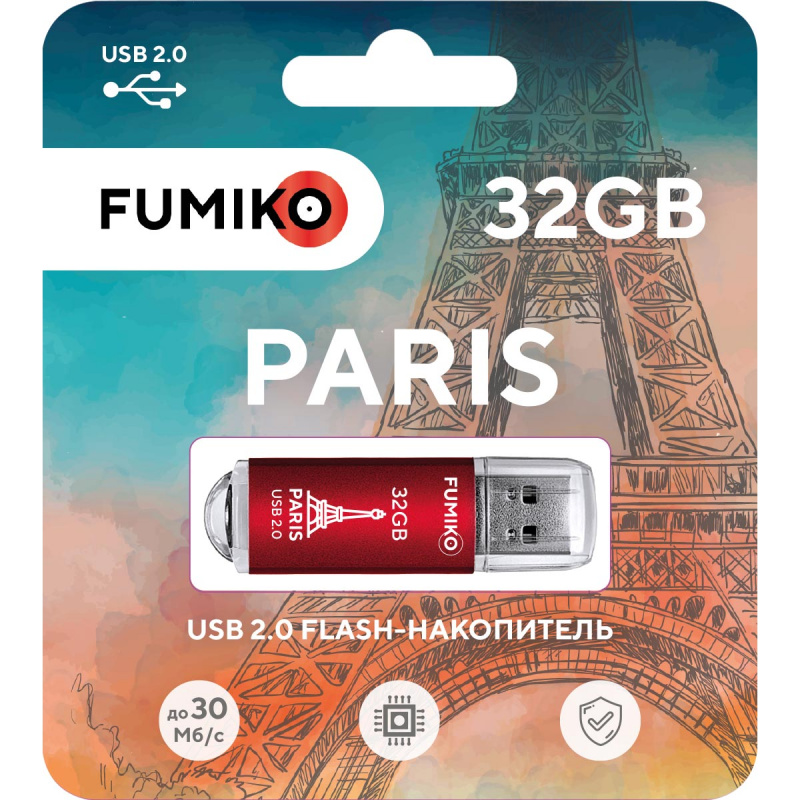 USB-Flash 32GB Fumiko Paris красная