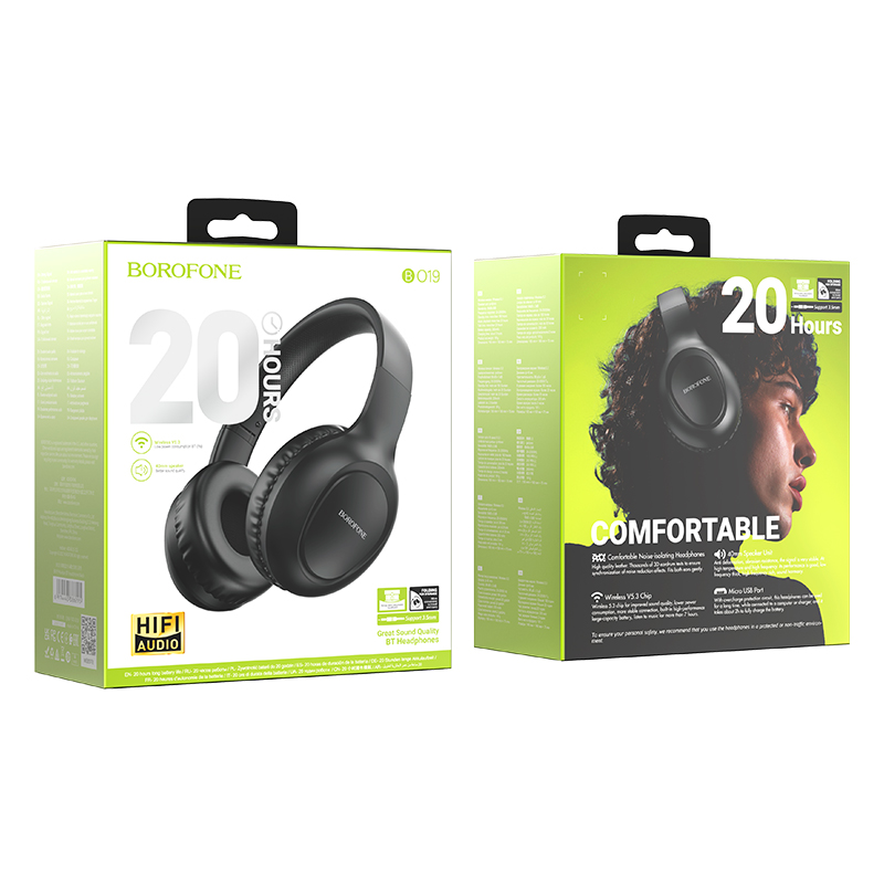 Наушники с Bluetooth Borofone BO19 + с микрофоном черные
