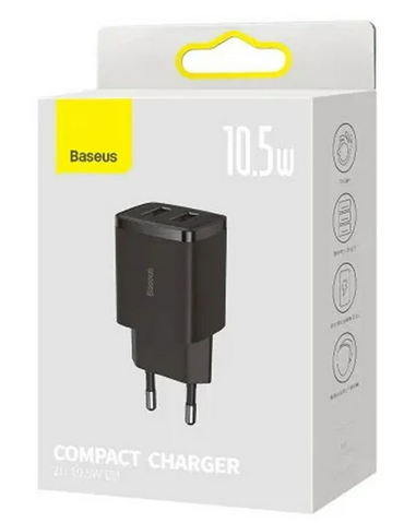 СЗУ-2USB Baseus Compact 10,5W черный