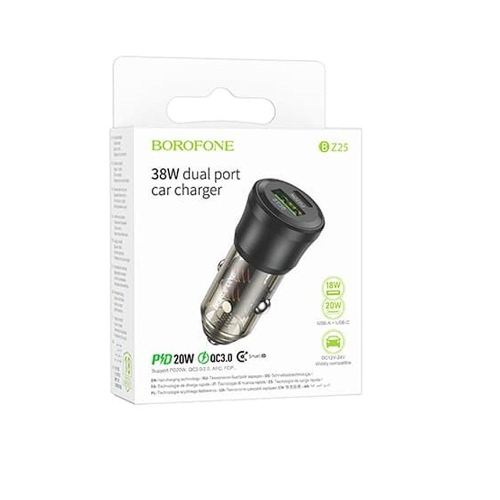 АЗУ-1USB + 1USB-C Borofone BZ25, PD38W+QC3.0 черный