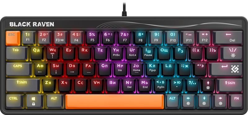 Клавиатура USB игровая механическая Defender Black Raven GK-417 RU (черная)