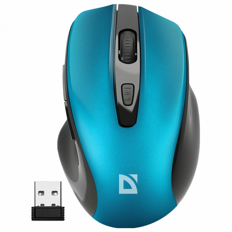 Беспроводная опт мышь Defender Prime MB-053 бесшумная (бирюзовая)