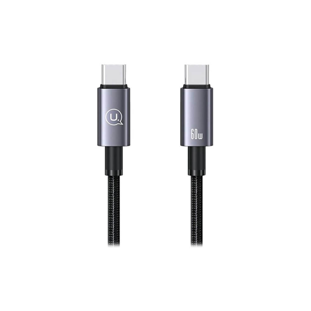 Кабель Usams US-SJ678 60W Type-C - Type-C серый, 0,25м