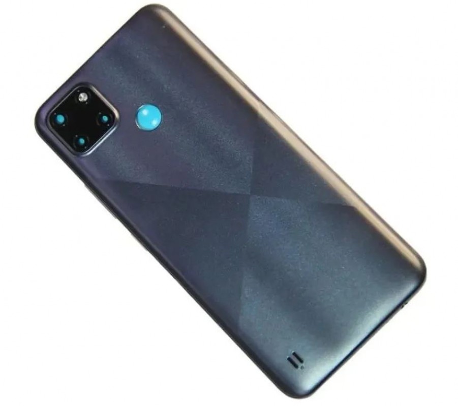 Задняя крышка для Realme C21Y со стеклами камер и толкателями черная