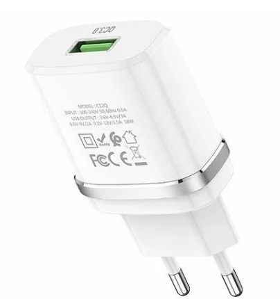 СЗУ-1USB Hoco C12Q QC3.0 белый