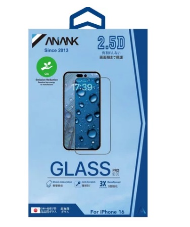 Защитное стекло iPhone 16 Pro ANANK 2.5D черное