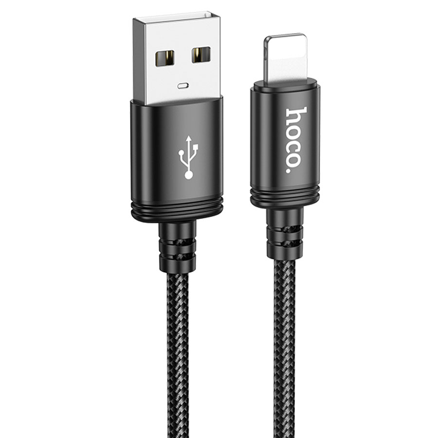 Дата-кабель Hoco Lightning X89 черный (1m, 2.4A)