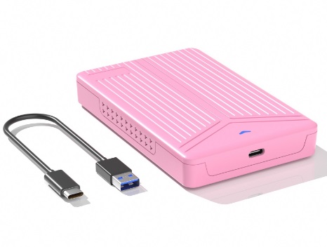 Внешний бокс для SSD "USB 3.1 to M.2" розовый