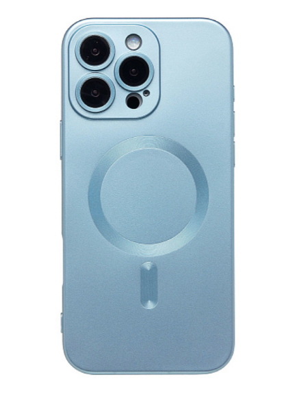 Чехол-накладка для iPhone 16 Pro Max SafeMag силиконовый голубой