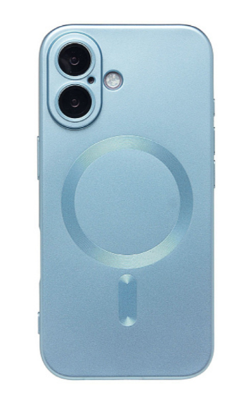 Чехол-накладка для iPhone 16 SafeMag силиконовый голубой