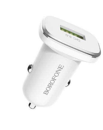 Автомобильное зарядное устройство Borofone BZ12A QC 3.0 1USB 2.4A белое