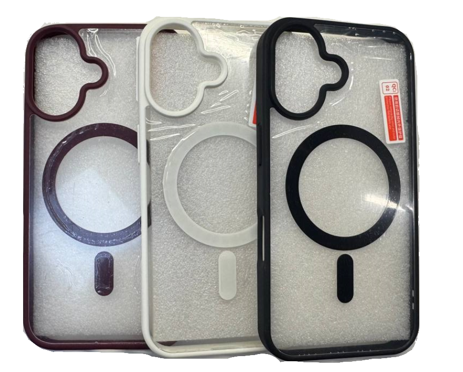 Чехол-накладка для iPhone 16 SafeMag пластик бордовый бампер