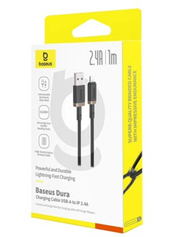 Кабель Baseus Dura Series Fast Charging Cable Lightning - USB 2,4А золото-черный, 1м