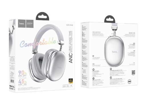 Наушники с Bluetooth Hoco W35 Max + с микрофоном серебро