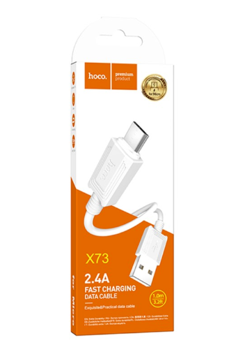 Кабель Hoco X73 Micro USB 2.4А белый 1 м