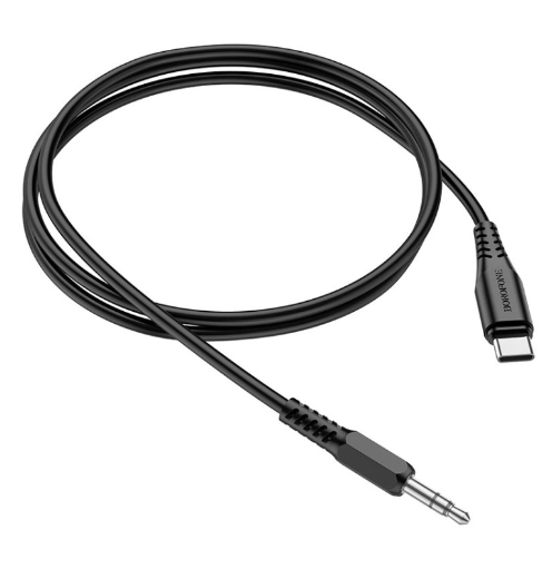 Аудиокабель AUX - Type-C Borofone BL8 Jack 3.5 мм черный 1 м