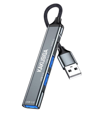 USB-разветвитель Kakusiga KSC-1416 3USB / Type-C 0.06 м на USB серый