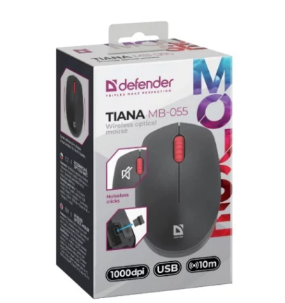 Беспроводная мышь Defender Tiana MB-055 бесшумная черная