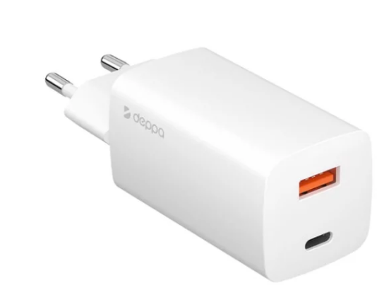 СЗУ-1USB + 1USB-C Deppa PD 3.0, QC 3.0, 65W, GaN