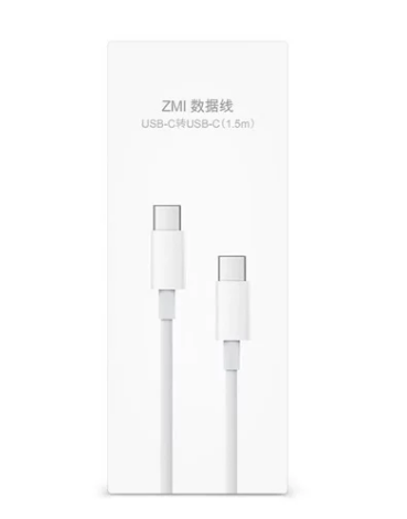 Кабель ZMI Type-C - Type-C 60W белый, 1,5м