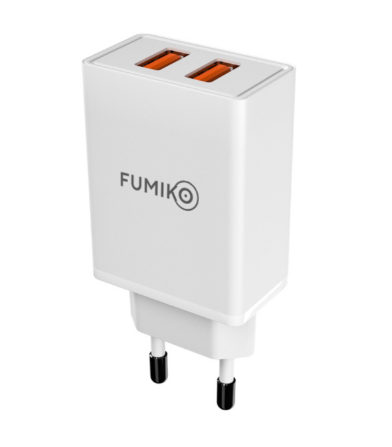 Зарядное устройство FUMIKO CH13 2USB 2.4А белое