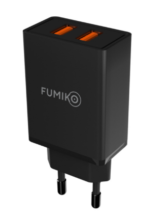 Зарядное устройство FUMIKO CH13 2USB 2.4А черное