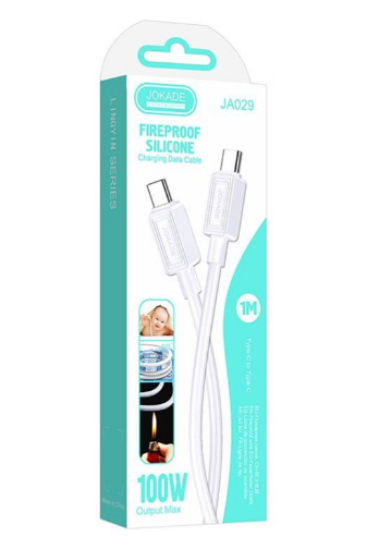 Кабель Jokade JA029 Type-C / Type-C 5А 100W силиконовый белый