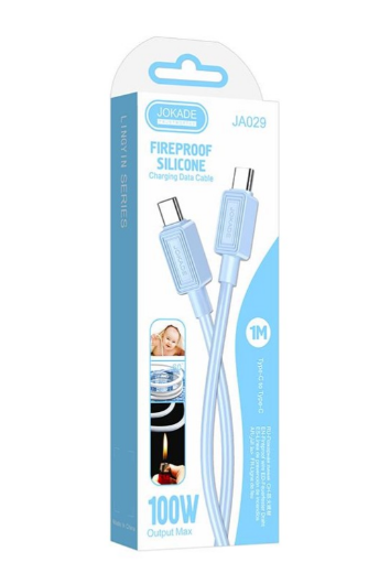Кабель Jokade JA029 Type-C / Type-C 5А 100W силиконовый голубой