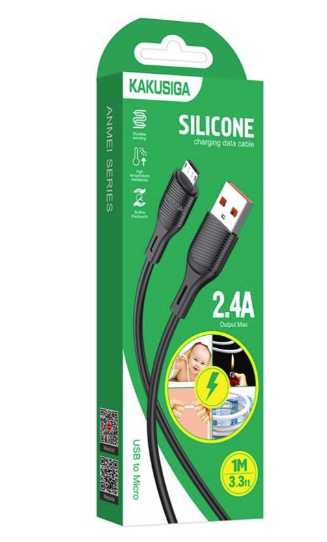 Кабель Kakusiga KSC-953 Micro USB 2.4A силиконовый черный